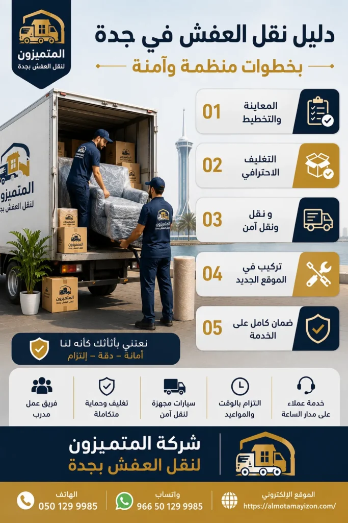 دليل نقل العفش في جدة بخطوات منظمة وآمنة